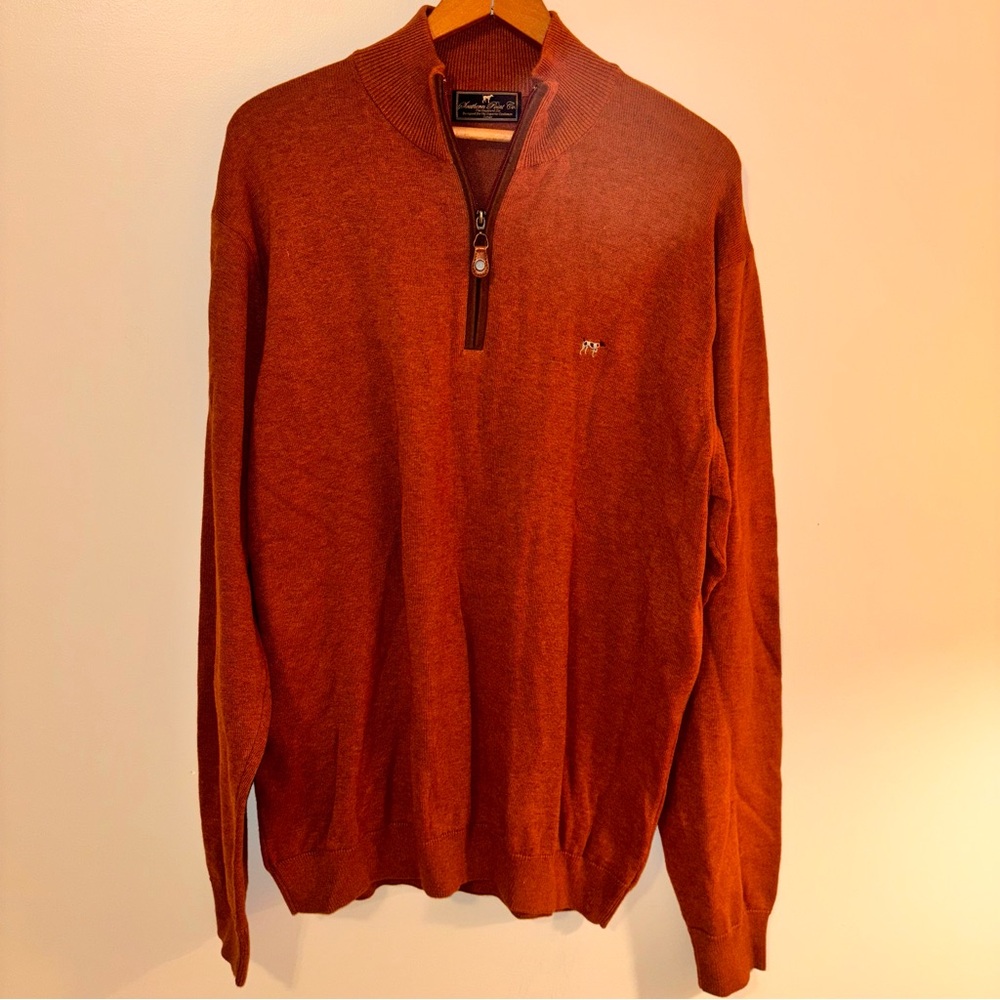 Southern Point The Hayward Zip Men’s Large Rust Brown Sweater preppy old money